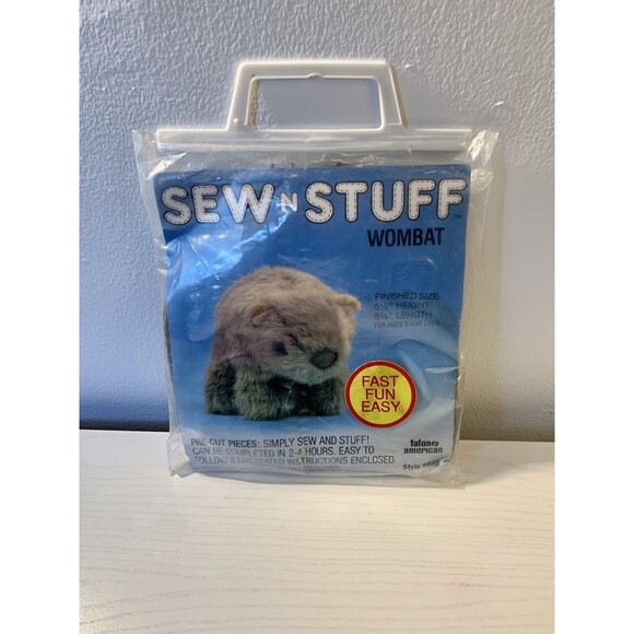 Vtg Talon American Sew 'N Stuff Wombat Sewing Kit Pre-Cut Pieces #9025 New - Picture 1 of 6
